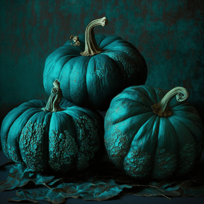 Teal Velvet Pumpkins