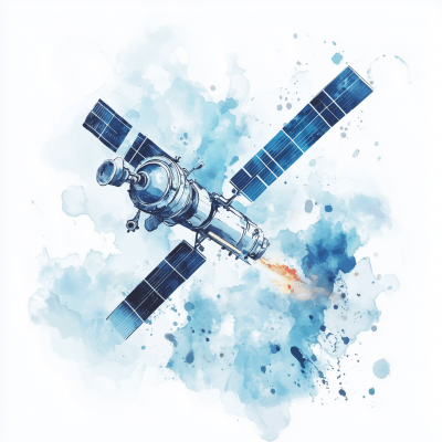 Watercolor Satellite Navigation