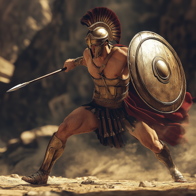 Spartan Warrior in Action