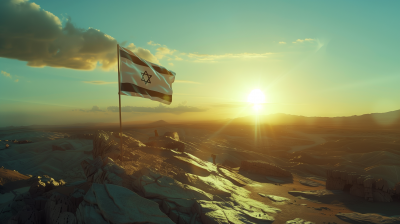 Israel Flag Cinematic Backdrop