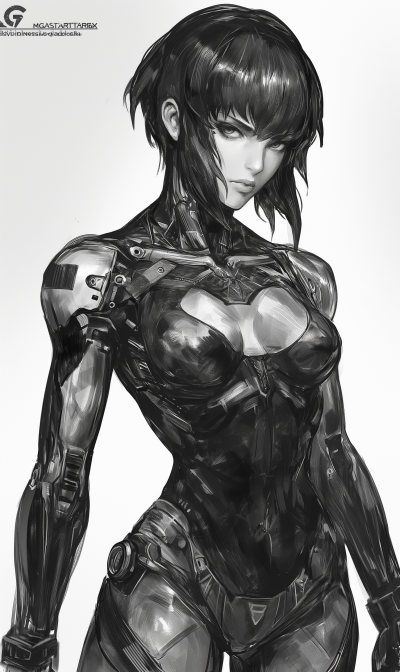 Technical Sketch of Motoko Kusanagi