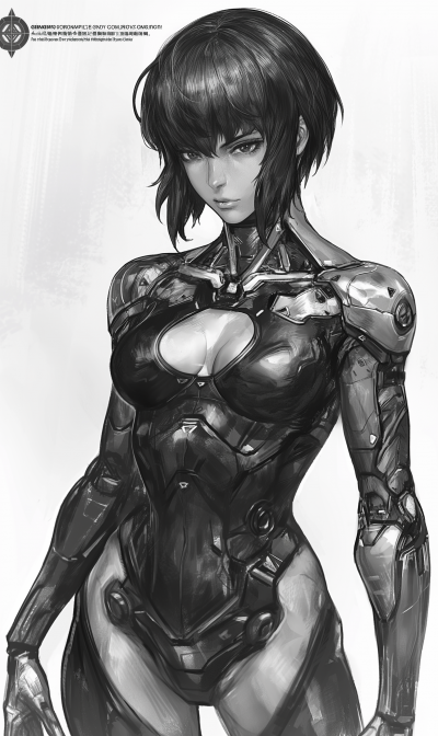 Technical Sketch of Motoko Kusanagi