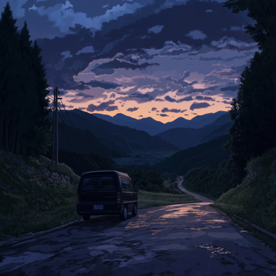 Twilight in the Japanese Countryside