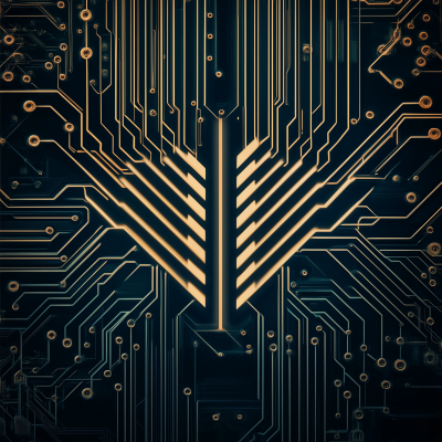 Geometric Wheat Circuit Board