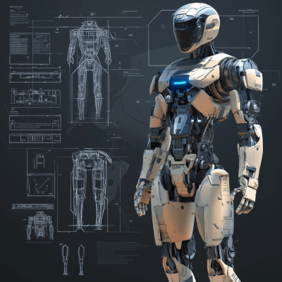 Futuristic Humanoid Robot