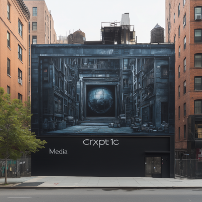 Crxpt1c Media Logo on Black Building