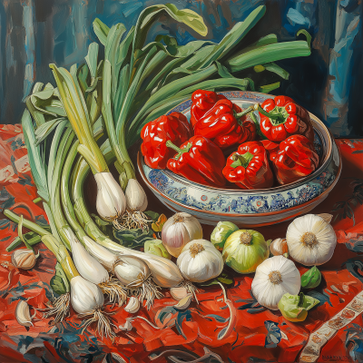 Vibrant Still Life with Ingredients