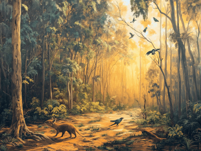 Eucalypt Forest at Golden Hour