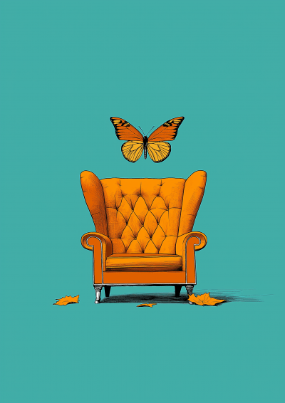 Ornate Leaf Chair Illustration