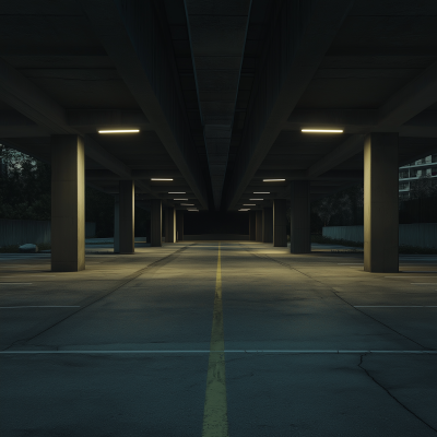 Empty Parking Lot at Night