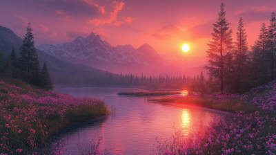 Enchanted Sunset Landscape