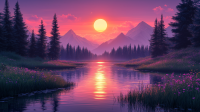 Serene Sunset Landscape