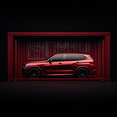 BMW X5 in Red Container
