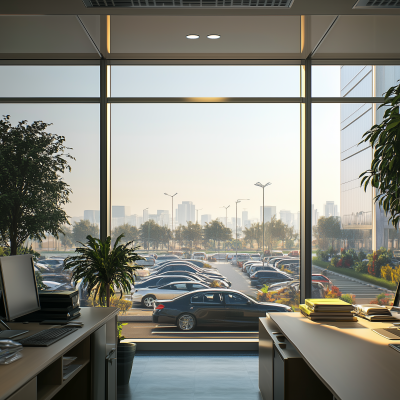 Office View with Parking Lot