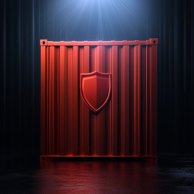 Red Container with Guarantee Shield