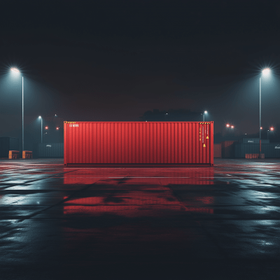 Red Container at Port