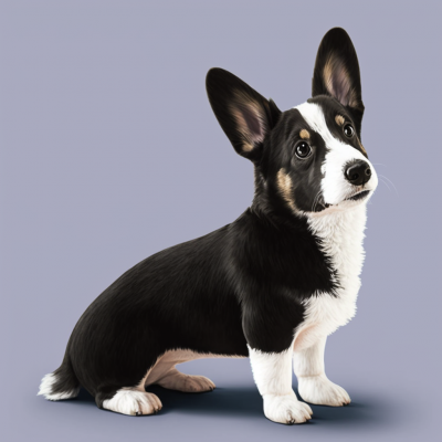 Black and White Cardigan Corgi