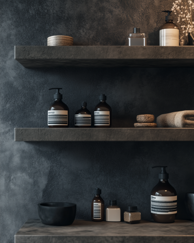 Luxury Minimalist Dark Bathroom