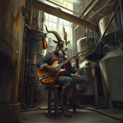 Bluesman with Goat Head