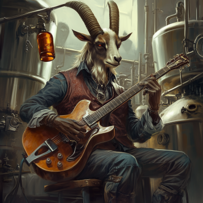 Bluesman with Goat Head