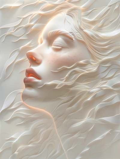 Delicate Paper Art Portrait