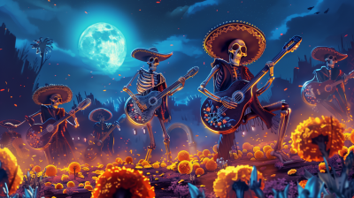 Surreal Dia de los Muertos Mariachi