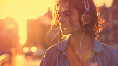 Teenager Walking in Cityscape
