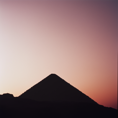 Silhouette of Pyramids at Sunset