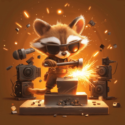 Hyper Realistic Raccoon Blacksmith