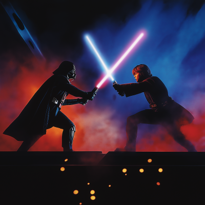 Hyperrealistic Lightsaber Duel