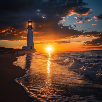 Lighthouse at Sunset