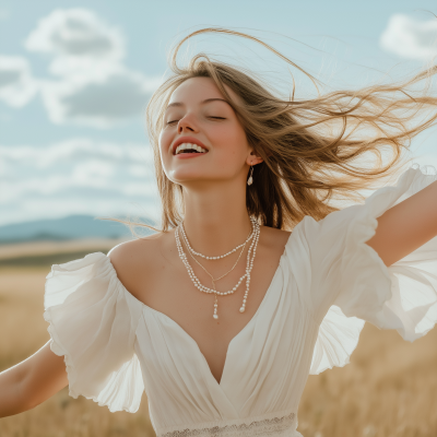 Dancing Lady in Silver Jewelry