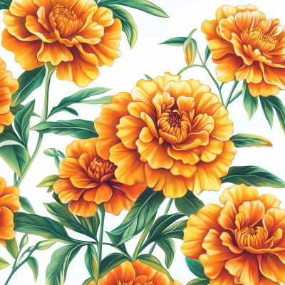 Vibrant Marigold Illustration