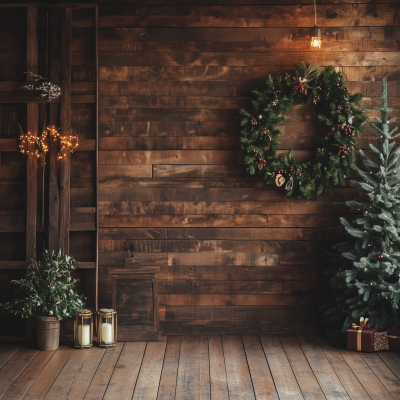 Cozy Rustic Christmas Wall