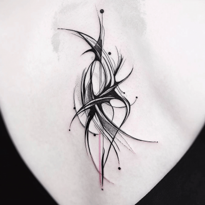 Fluid Abstract Tattoo Design