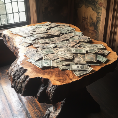 Currency on Table