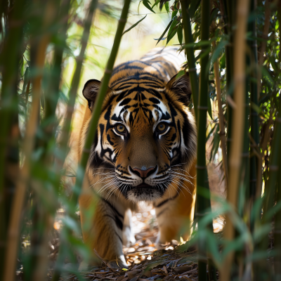 Tiger Among Bamboo