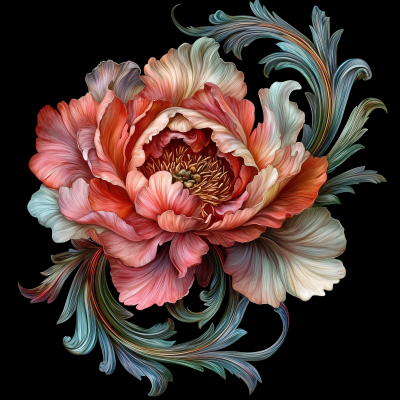 Surreal Peony Floral Design