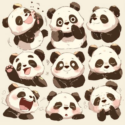 Emotional Panda Expressions