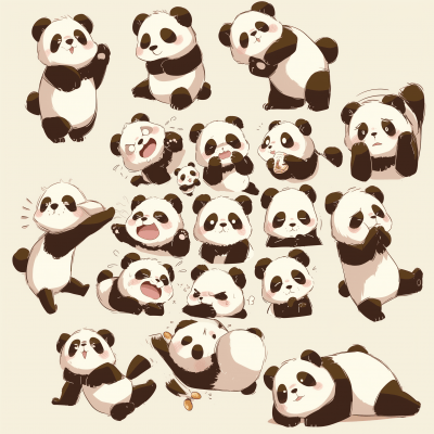 Emotional Expressions of a Cute Panda