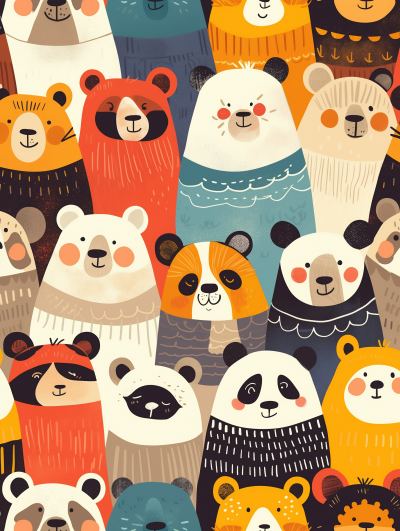 Playful Pandas in Color