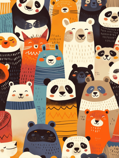 Colorful Scandinavian Pandas