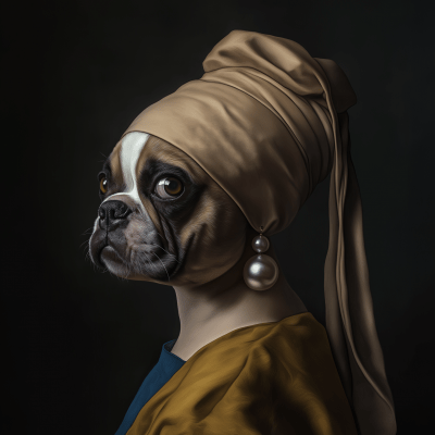 Bulldog with a Pearl Earring