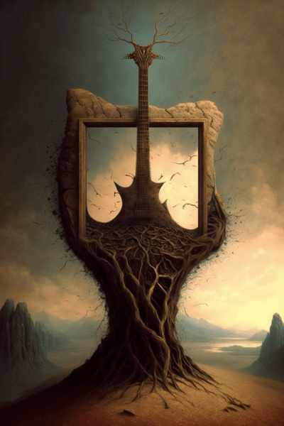 Guitar in Beksiński Style