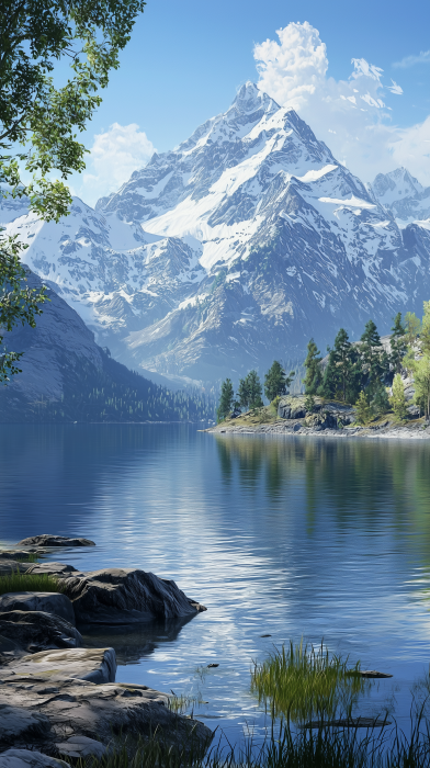 Scenic Lake View in Winter