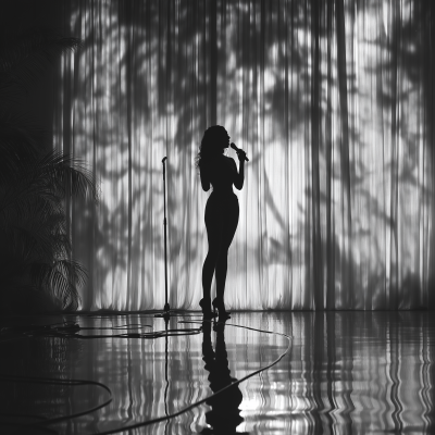 Silhouette of Woman Singing