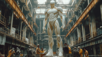 Robot Statue in Factory