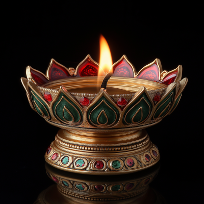 Traditional Metallic Diya