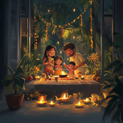 Family Diwali Pooja