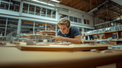 Focused College Student Building Model